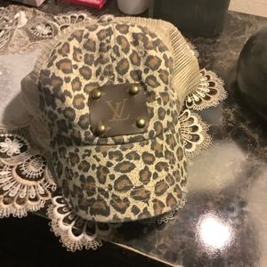 Upcycled, used but never worn Tan LV Baseball Cap